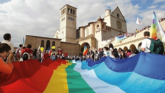 Arrivo in Assisi della Marcia per la pace
